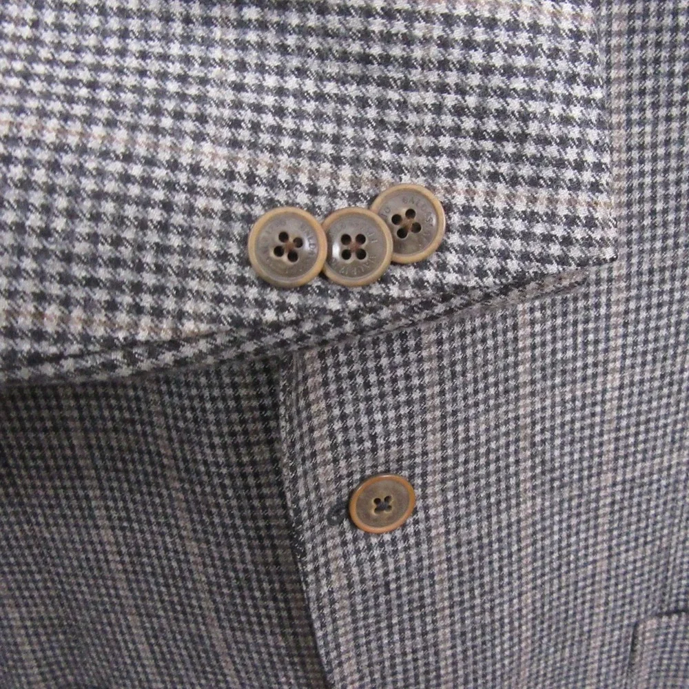 Maurizio Baldassari Unstructured 3 Button Sport Coat 40R / Gray Glen Plaid‎